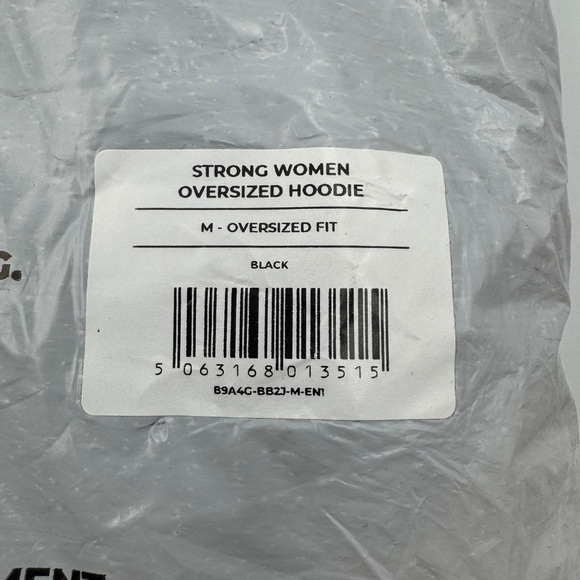 NEW Gymshark Strong Woman Oversized Hoodie Black - Picture 5 of 6